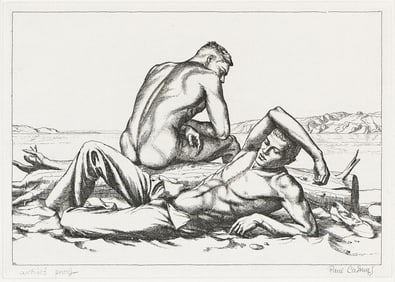 Paul Cadmus Two Boys on a Beach #2. 1989.