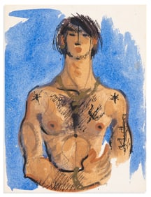 Raoul Pene Du Bois Untitled, watercolor. Circa 1950s.