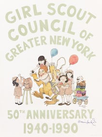 Maurice Sendak Girl Scout Council of Greater New York / 50th Anniversary, signed poster. 1990.