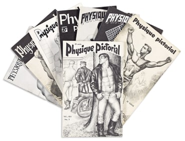 (Beefcake) A run of Physique Pictorial magazine. 1960-1987.