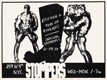 Ettiene & Tom of Finland Stompers, poster. 1978.