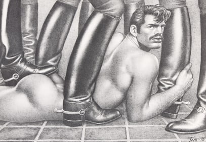 Tom of Finland Stompers Set One, portfolio of 4 offset lithographs. 1978.