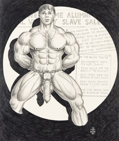 Bill Schmeling / The Hun "On the block tonite," graphite on paper. 1985.