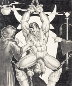 Bill Schmeling / The Hun Gonar in the Temple of the Pain God, graphite on paper. 1986.