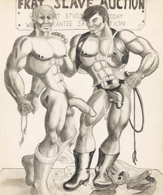 Bill Schmeling / The Hun Frat Slave Auction, graphite on paper.