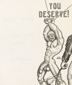 Bill Schmeling / The Hun You Deserve! Graphite drawing. Circa 1980s.