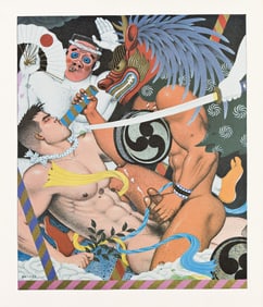 Sadao Hasegawa [Shishi Odorii III - Lion Dance III], offset lithograph. 1990.