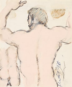 Chuck Arnett Group of 9 erotic sketches, Mixed media on paper and vellum.