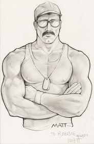Matt (Charles Krebs) Untitled (Drawing of a man with hands folded), graphite on paper. 1989.