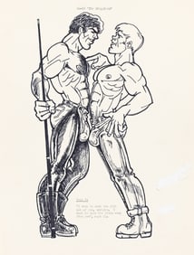 Matt (Charles Krebs) 4 illustrations for "The Grapplers,"open and ink. Circa 1990.