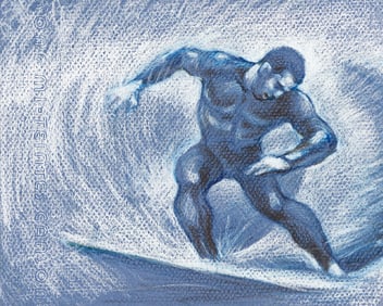 Pedro Palanca Doubled-sided ink, colored pencil and pastel on blue paper. 1998.