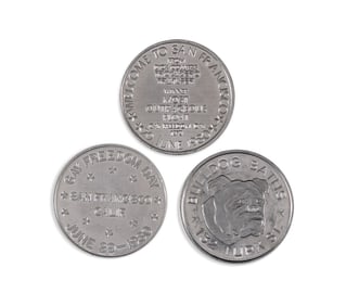 Gay Freedom Day, Group of 3 tokens from San Francisco's annual Gay Freedom Day parade. 1979 and