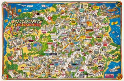 Rob Zell Breier San Francisco Oz by the Bay Map.1989.