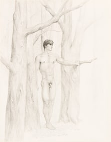 John B. Lear Group of three pencil drawings. Circa 1965.