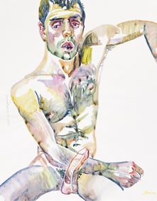 Don Bachardy Portait of Anthony Matarazzo, watercolor. 2005.