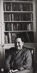 Roddy McDowall, Portrait of the playwright Tennessee Williams, silver print. Circa 1970.