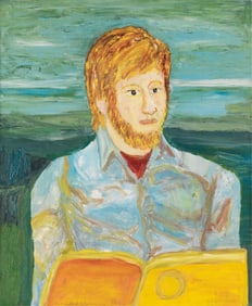 Beauford Delaney Portrait of a Bearded Young Man Reading, oil on canvas. 1971-72.