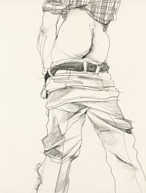 Richard Rosenfeld, Two untitled works, Pencil and ink wash on cream wove paper, 1977.