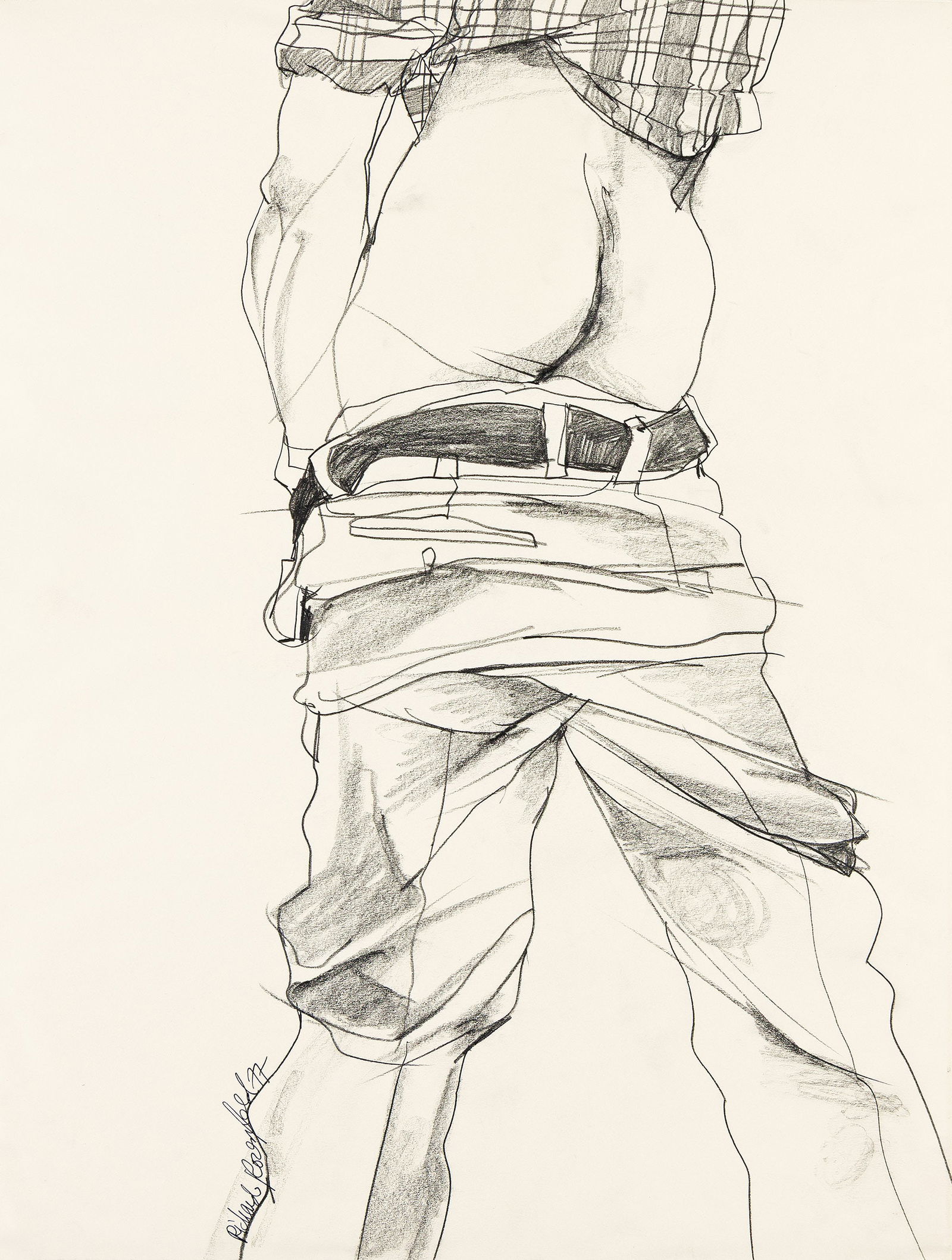 Richard Rosenfeld, Two untitled works, Pencil and ink wash on cream wove paper, 1977. (1 of 2)