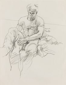 Michael Leonard Semi nude, pencil sketch. 1980.