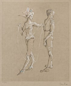Leonor Fini Untitled (Tango), color etching. Circa 1980.