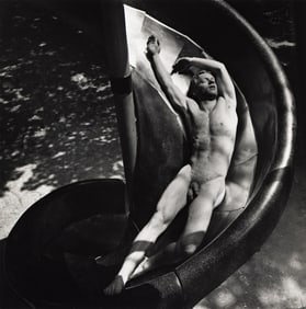 Arthur Tress, Kent on Slide, New York, silver print. 1979.