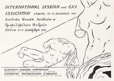 Various designers Group of 5 International LGBTQ+ posters. 1980s and 90s.