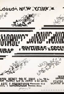 David Wojnarowicz, Desde New York, silkscreen poster. 1982.: David Wojnarowicz1954-1992Desde New York. 1982.Silkscreen posterSigned and dated '84 in pencil, lower edge.42 3/4 x 28 3/4 in. (108.6 x 73 cm.)