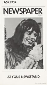 Richard Bernstein Mick Jagger Newspaper. 1969.