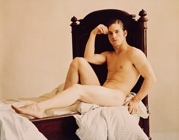 Joe D'Allesandro (1948- ) on the set of Andy Warhol's 1968 film "Flesh." 1968; printed later.