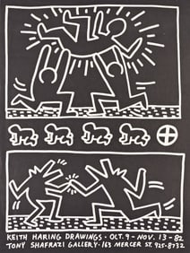Keith Haring Drawings / Tony Shafrazi Gallery, offset lithograph poster. 1982.