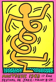 Keith Haring Montreux Festival de Jazz. Silkscreen poster. 1983