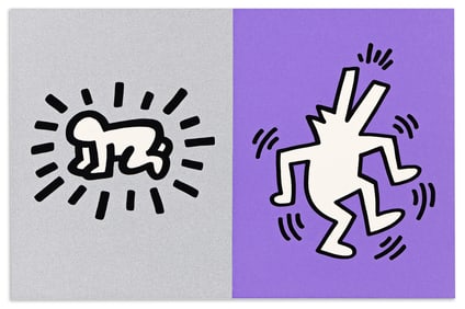 Keith Haring (after) Invitation to the memorial tribute honoring Haring, featuring his artwork.