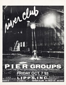 d'apres Alvin Baltrop River Club / Pier Groups / A Final Tribute, offset lithograph poster. 1983.