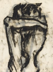 Richard Morrison Untitled (Hug), oil stick on vellum, 2 layers.
