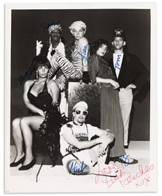 (Hot Peaches.), Photograph Signed, by 6 members of the troupe, publicity still for their 1989