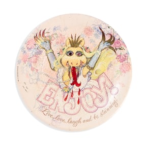 Thomas Lanigan-Schmidt Miss Piggy Plate, Mixed media and assemblage. Circa 1980s.