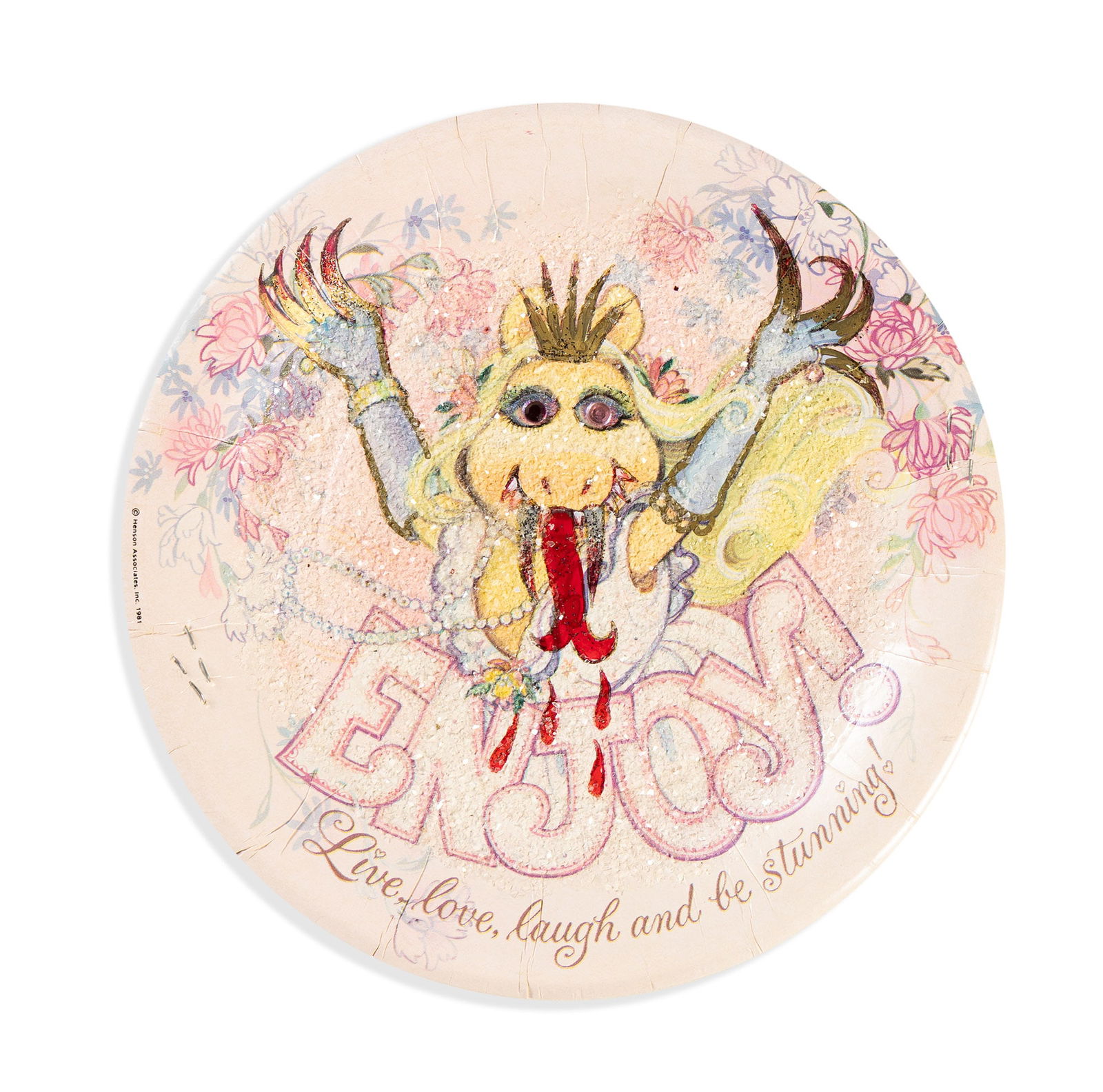 Thomas Lanigan-Schmidt Miss Piggy Plate, Mixed media and assemblage. Circa 1980s. (1 of 1)