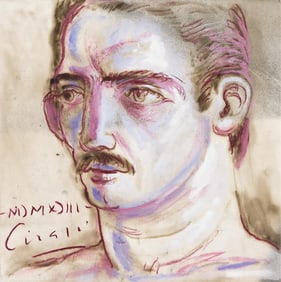 Ricardo Cinalli, Portrait of a Man's Head, pastel on paper. 1993