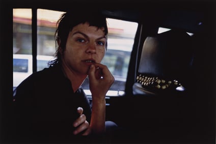 Nan Goldin, Valérie in the taxi, Paris. 2001.