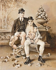 Darold Perkins Brothers, Acrylic on masonite board. 2001.