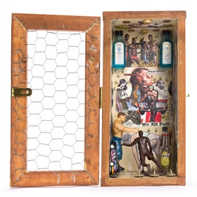 Michael C. Morgan Cage Number One, Mixed media and hand built assemblage. Circa 2010.