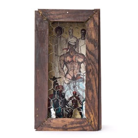 Michael C. Morgan Cage Number Two, Mixed media and hand built assemblage. Circa 2010.