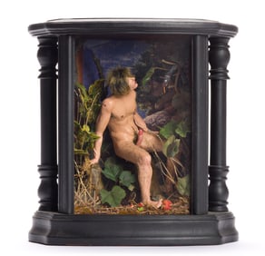 Fernando Carpaneda Untitled (Adam in the Garden of Eden,) Mixed media in a wood shadow box. 2011.