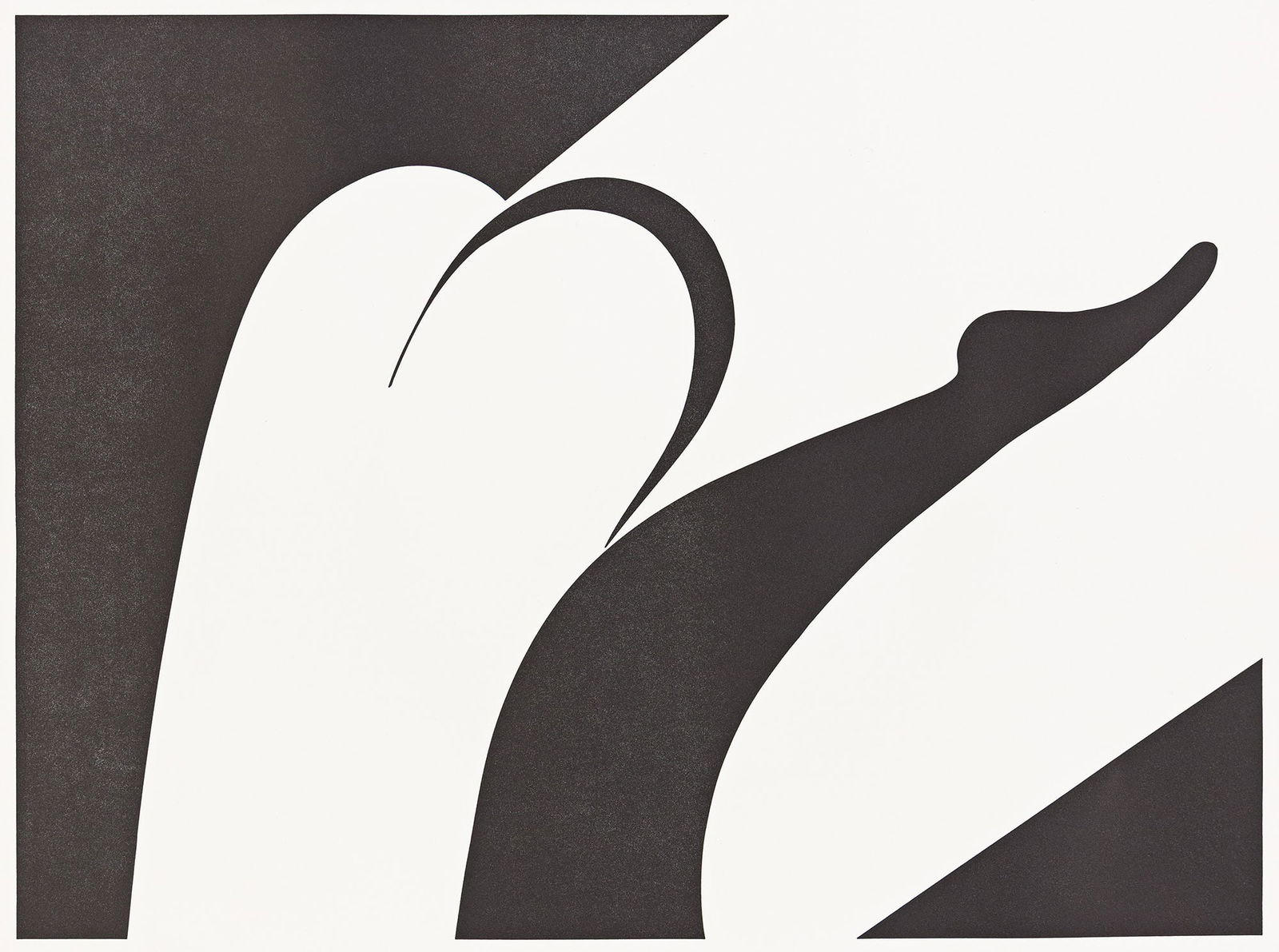 Math Bass Diver, Hand-pulled letterpress print. 2015.: Math Bass1981-Diver. 2015.Hand-pulled letterpress print on thick wove paperInitialed, dated and numbered 35/70 in pencil, verso.15 7/8 x 21 1/2 in. (40.3 x 54.6 cm.), full margins.