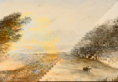 John Martin, Landscape with Distant View of Mountains.. (1789-1854)