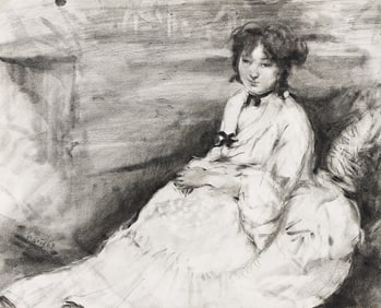 Eduardo Dalbono, Portrait of a Young Woman.. (1841-1915)
