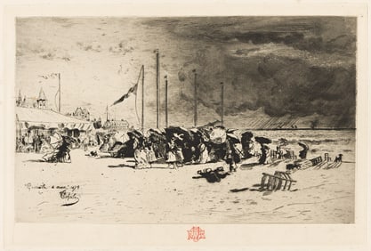 Félix-Hilaire Buhot, Un Grain à Trouville.. (1847-1898)