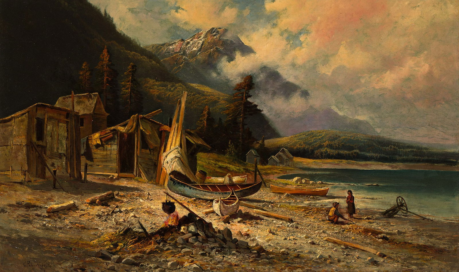 Carl Philipp Weber, Passamaquoddy Fishing Camp, Grand Manan Island.. (1849-1922) (1 of 2)
