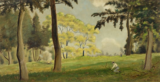 Louis Eilshemius, Campfire.. (1864-1941)